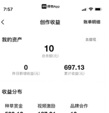 得物提现多久到？