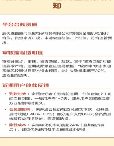 鹿优选额度取现
